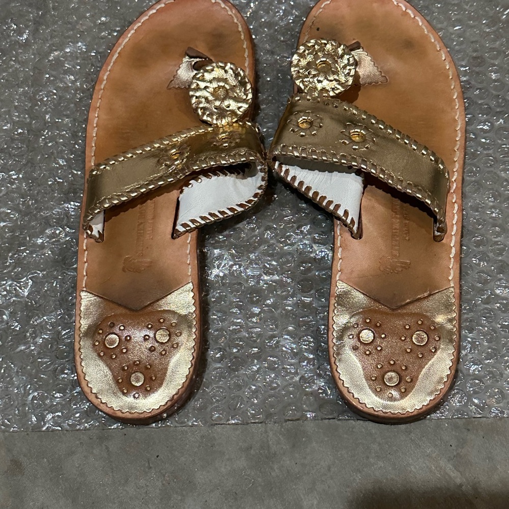 Stephen Bonanno Gold Embellished Women's Sandals Size 9.5